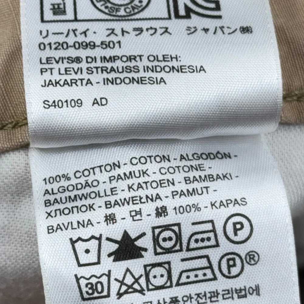 Levis Cargo Shorts Men 38 Tan Brown Rip Stop Canvas Hiking Dad Adult Utility
